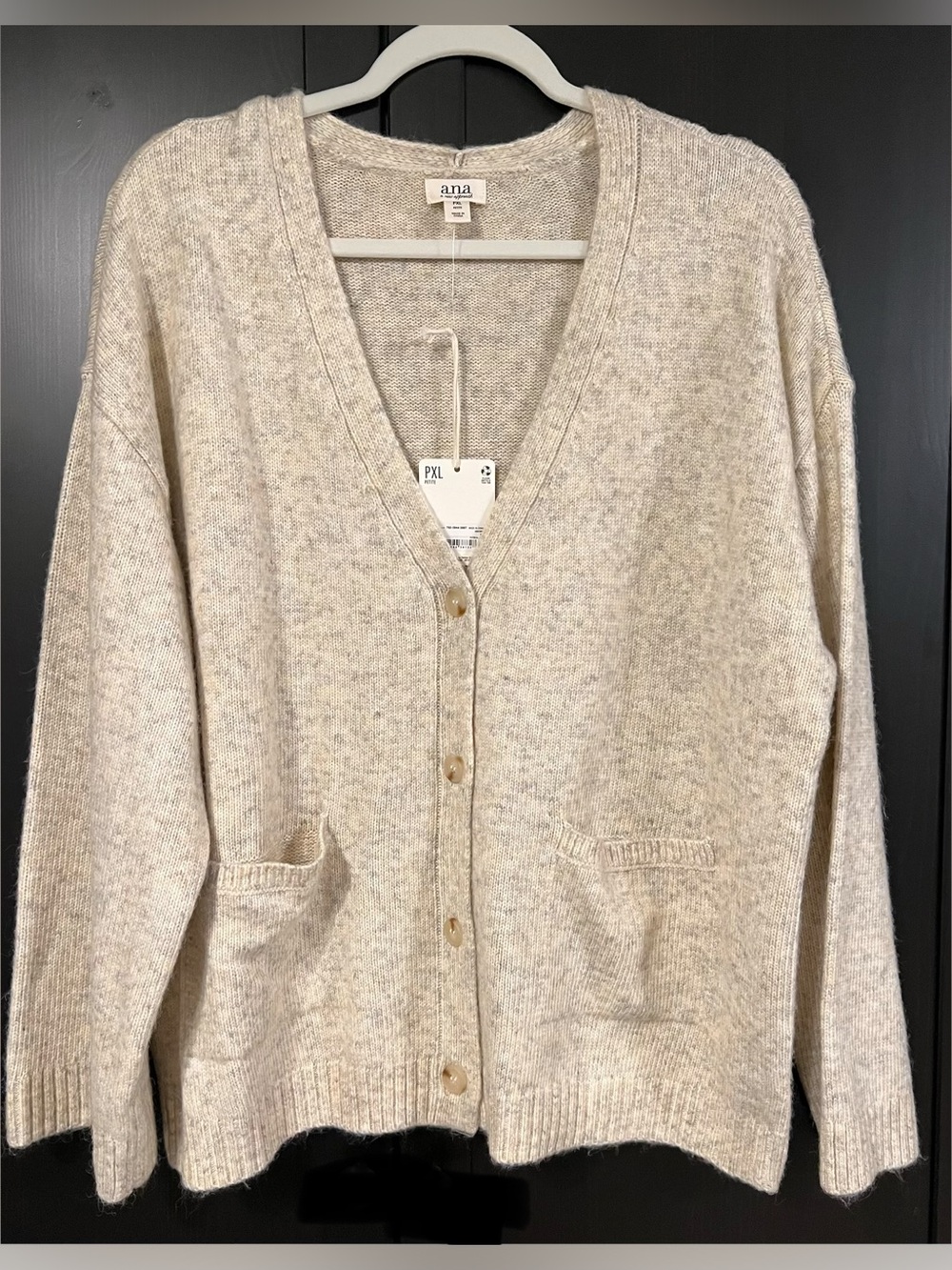 a.n.a Cream V-Neck Button Front Cardigan